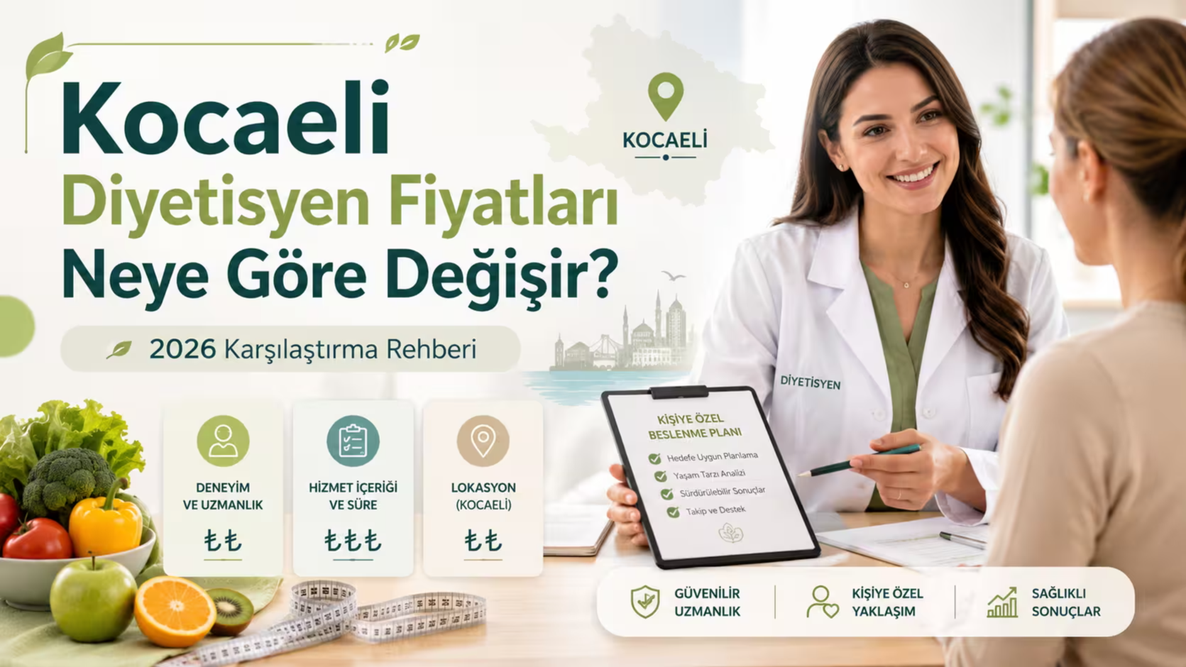 Kocaeli Diyetisyen Fiyatları Neye Göre Değişir? 2026 Karşılaştırma Rehberi
